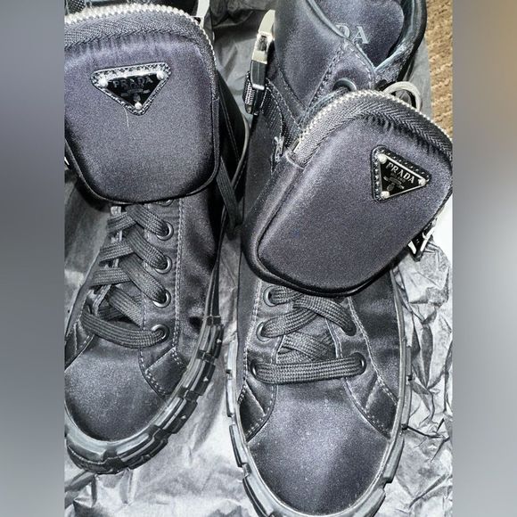 Prada nylon high top sneakers size 11 retail $1,500 sold - Picture 4 of 16